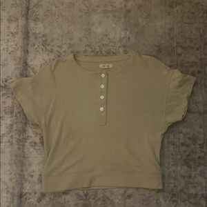 Madewell Light Green Button-Up Top
